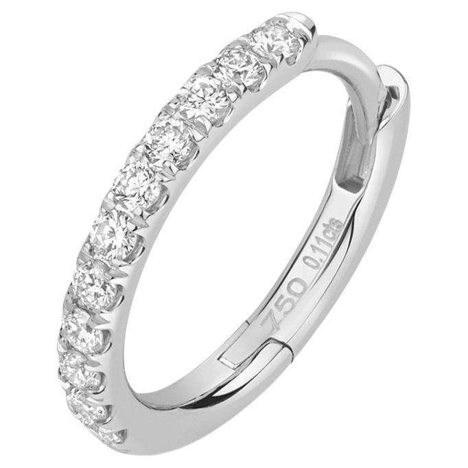 DIAMOND CARTILAGE HOOP IN 18CT WHITE GOLD 10mm