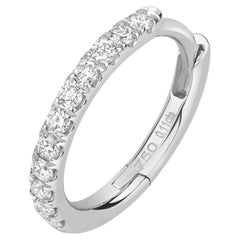 DIAMOND CARTILAGE HOOP IN 18CT WHITE GOLD 10mm
