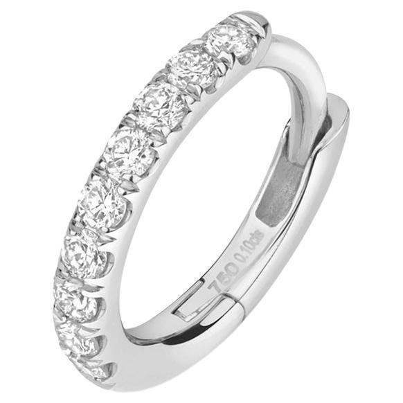DIAMOND CARTILAGE HOOP IN 18CT WHITE GOLD 8mm 0.8cm