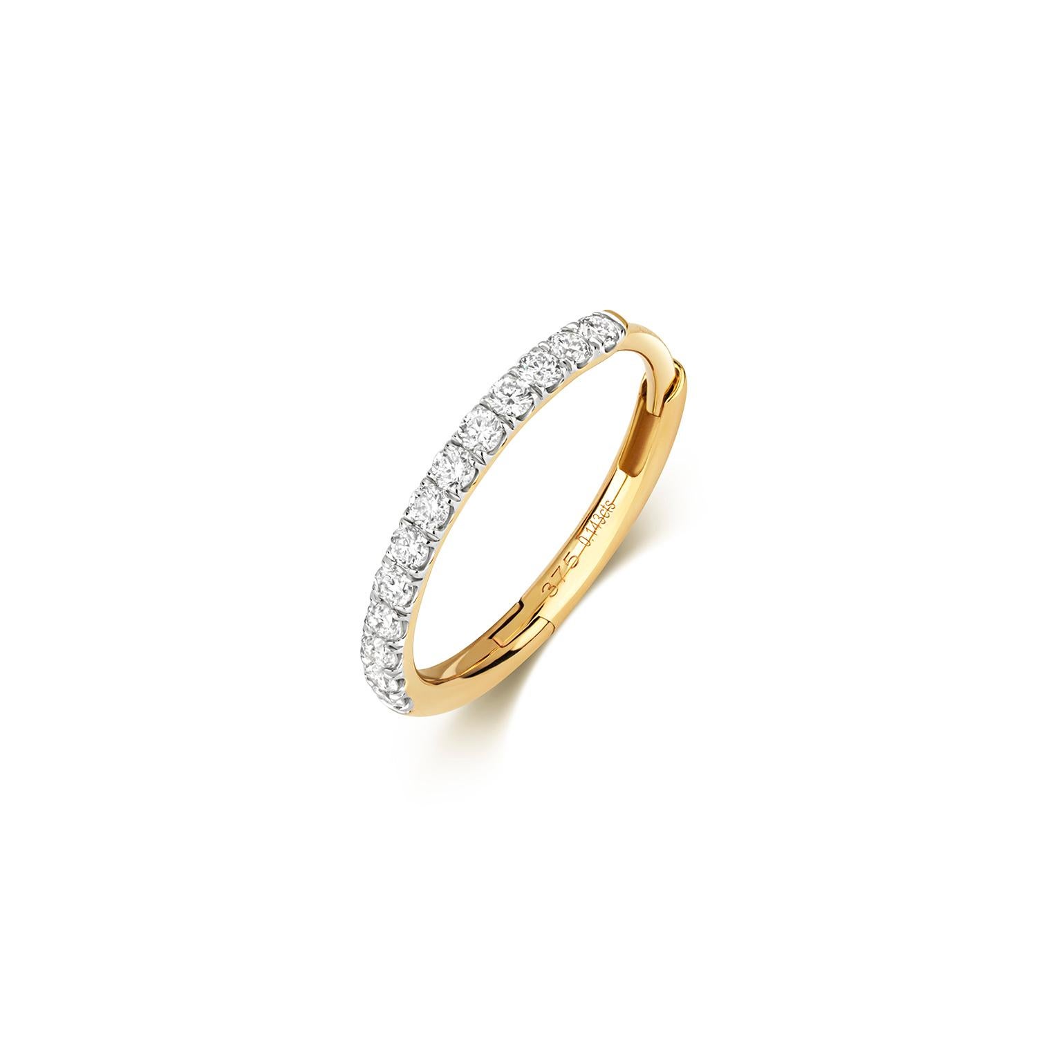 DIAMOND CARTILAGE HOOP IN 9CT Gold For Sale 1