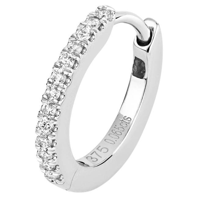 DIAMOND CARTILAGE HOOP IN 9CT WHITE Gold
