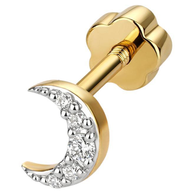 DIAMOND CARTILAGE MOON STUD IN 9CT Gold For Sale