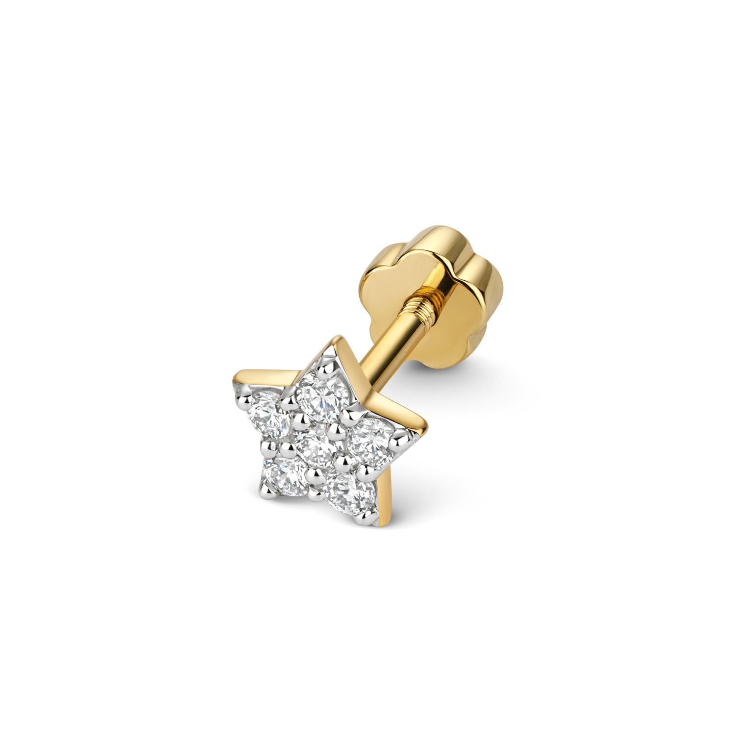 Women's DIAMOND CARTILAGE STAR STUD IN 9CT Gold For Sale