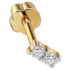 DIAMOND CARTILAGE Toi Et Moi STUD IN 9CT GOLD-Ohrring