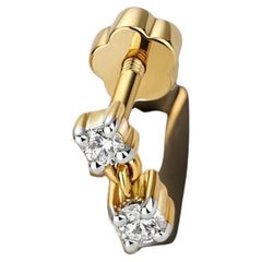 DIAMOND CARTILAGE Toi Et Moi STUD IN 9CT GOLD Screwback-Ohrring