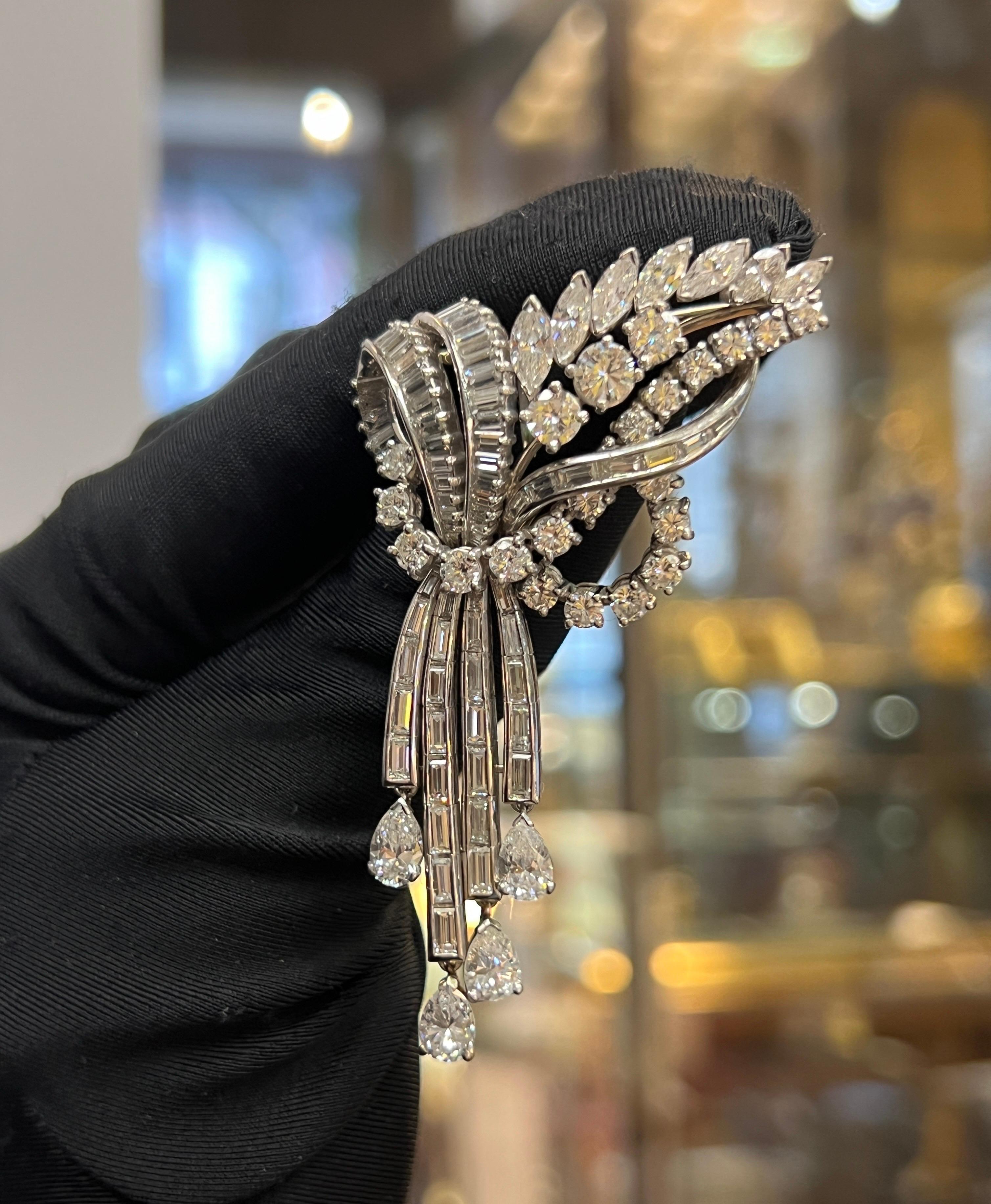 Diamond Cascade Brooch - image 3