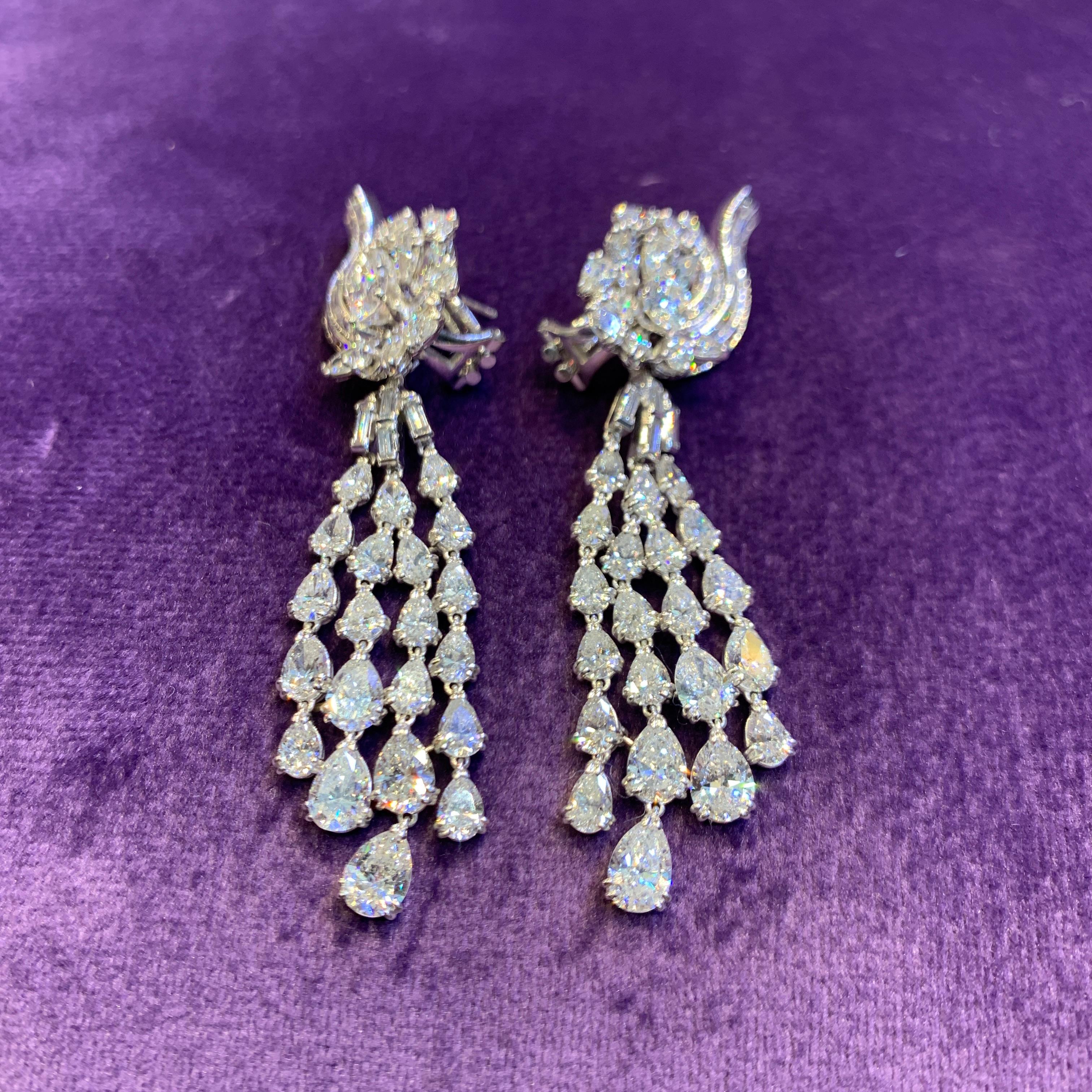 Diamond Cascade Day & Night Earrings For Sale 2