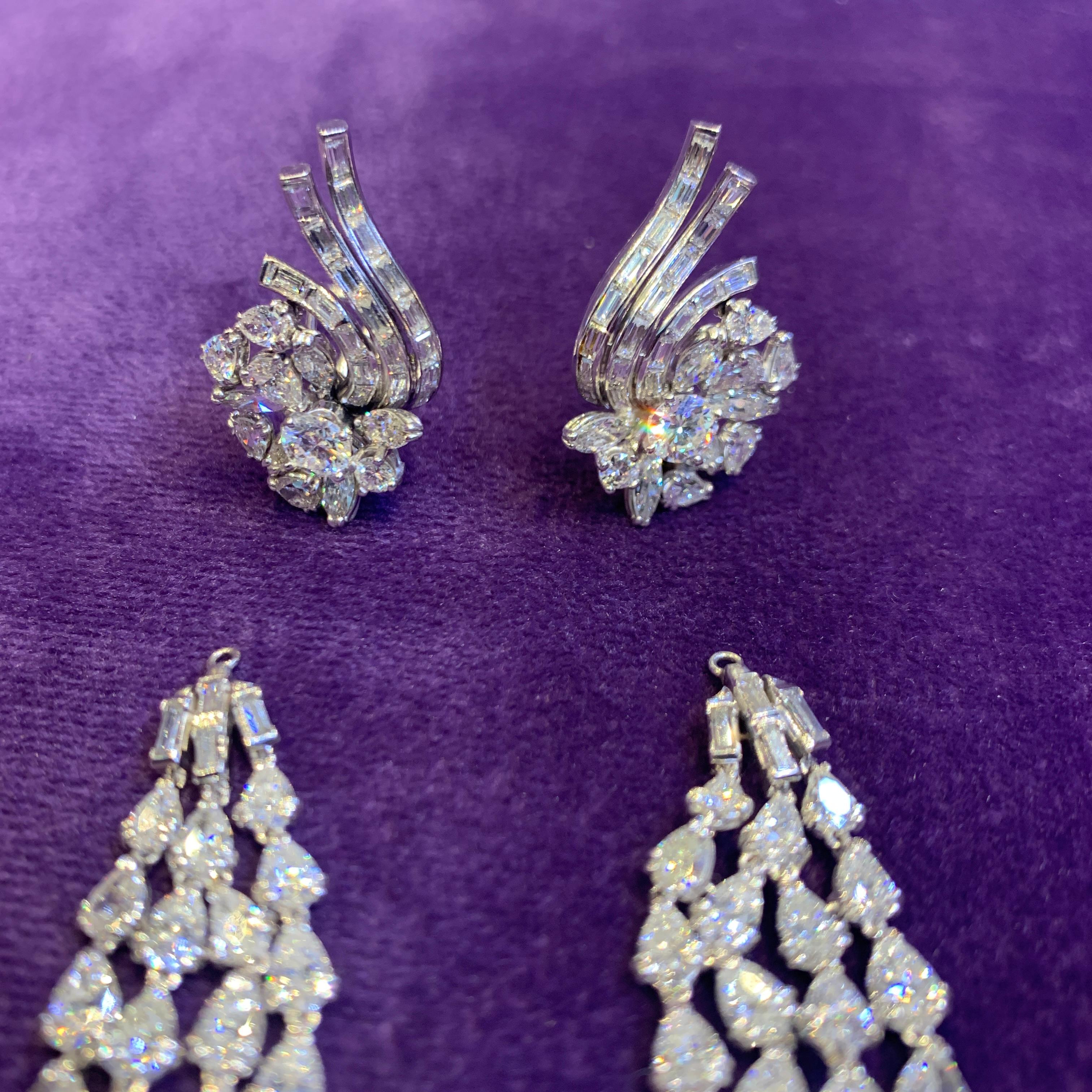Diamond Cascade Day & Night Earrings For Sale 4