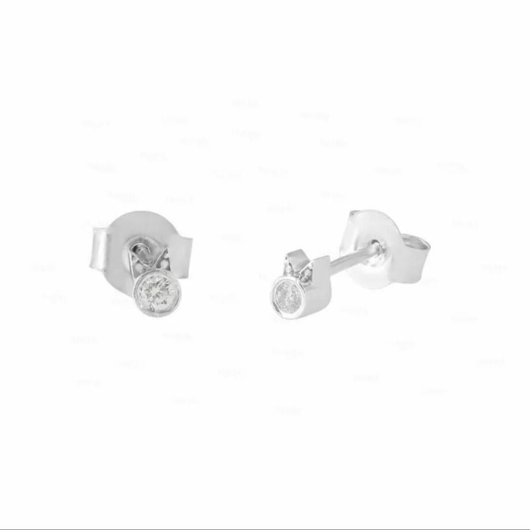 Diamond Cat Stud Earrings 14K Solid Gold Women Earrings Christmas Gift 1 Pair. For Sale 3