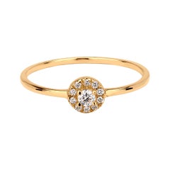 Center Design Diamond Ring in 18K Yellow Gold