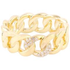 Diamond Chain 18 Karat Gold Ring