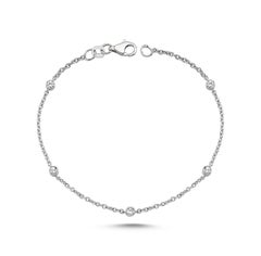 18k White Gold Diamond Chain Bracelet
