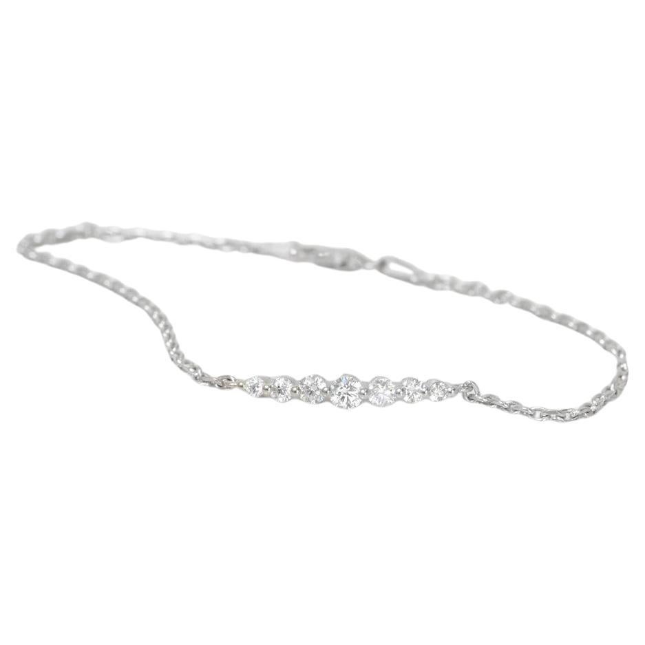 Diamond Chain Bracelet in White Gold