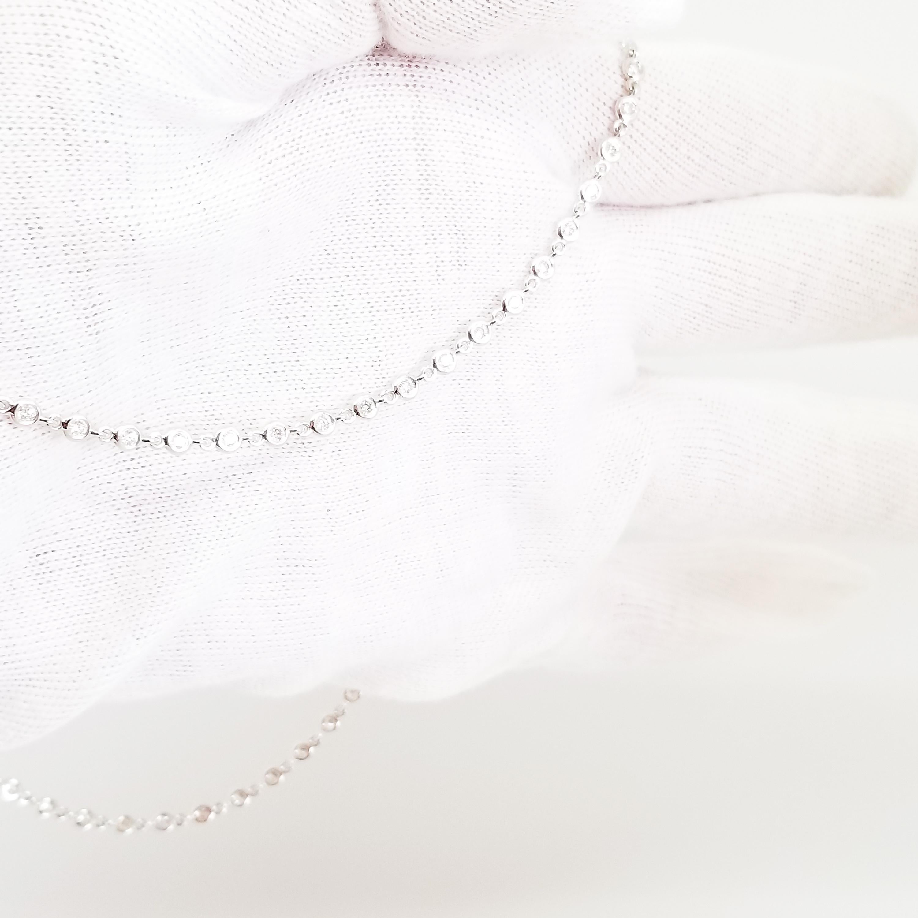 Contemporary Diamond Chain Choker Necklace 18 Karat White Gold 1.87 Carat White Diamond