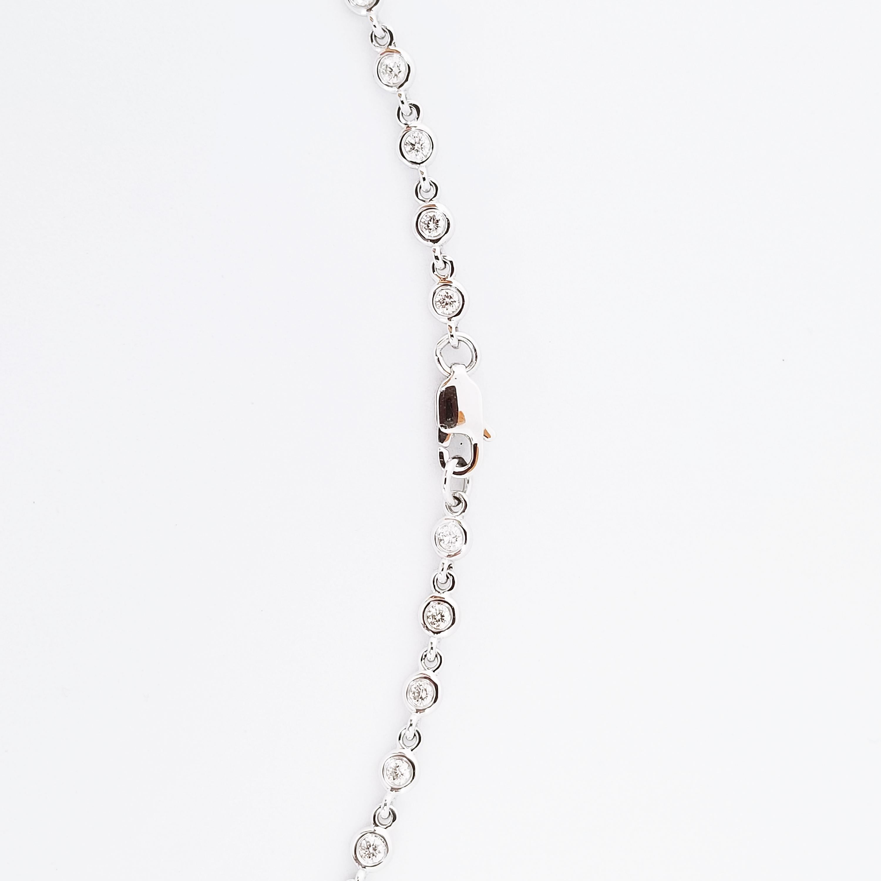 Diamond Chain Choker Necklace 18 Karat White Gold 1.87 Carat White Diamond In New Condition In Lambertville , NJ