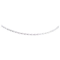 Diamond Chain Choker Necklace 18 Karat White Gold 1.87 Carat White Diamond