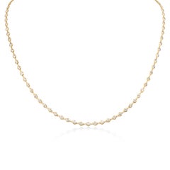 Diamond chain choker necklace in yellow gold