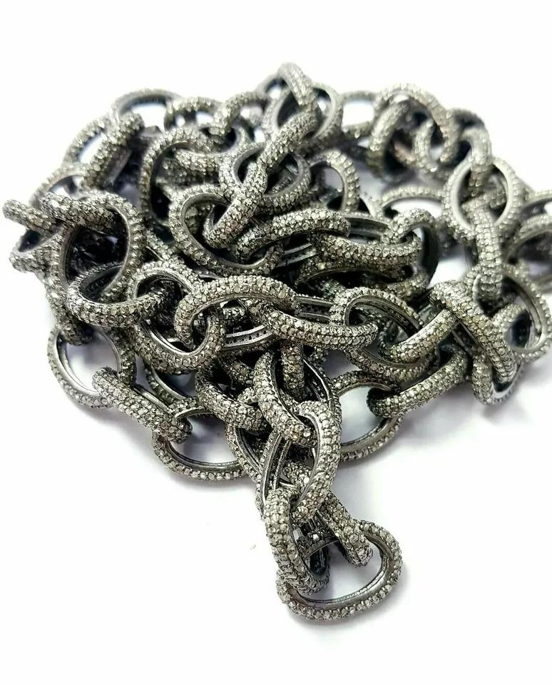 Diamond Chain Link Necklace 36 Inch Chain Link Jewelry 925 Sterling Silver Gift
Light weight can be worn everyday

Additional information:
Condition: New with tags: A brand-new, unused, and unworn item (including handmade items) in the original
