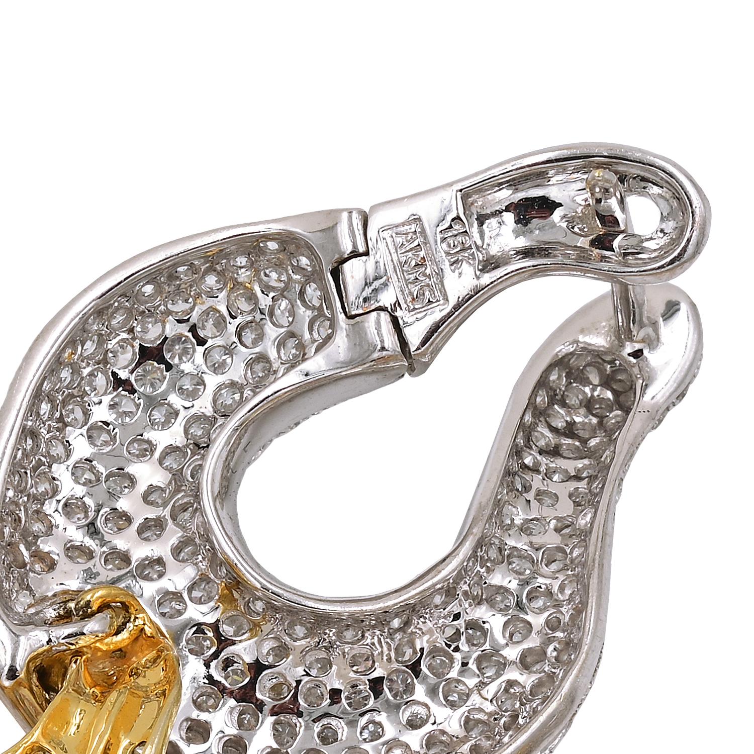 Diamond Chain Link Necklace Earrings Demi Parure Suite For Sale 2