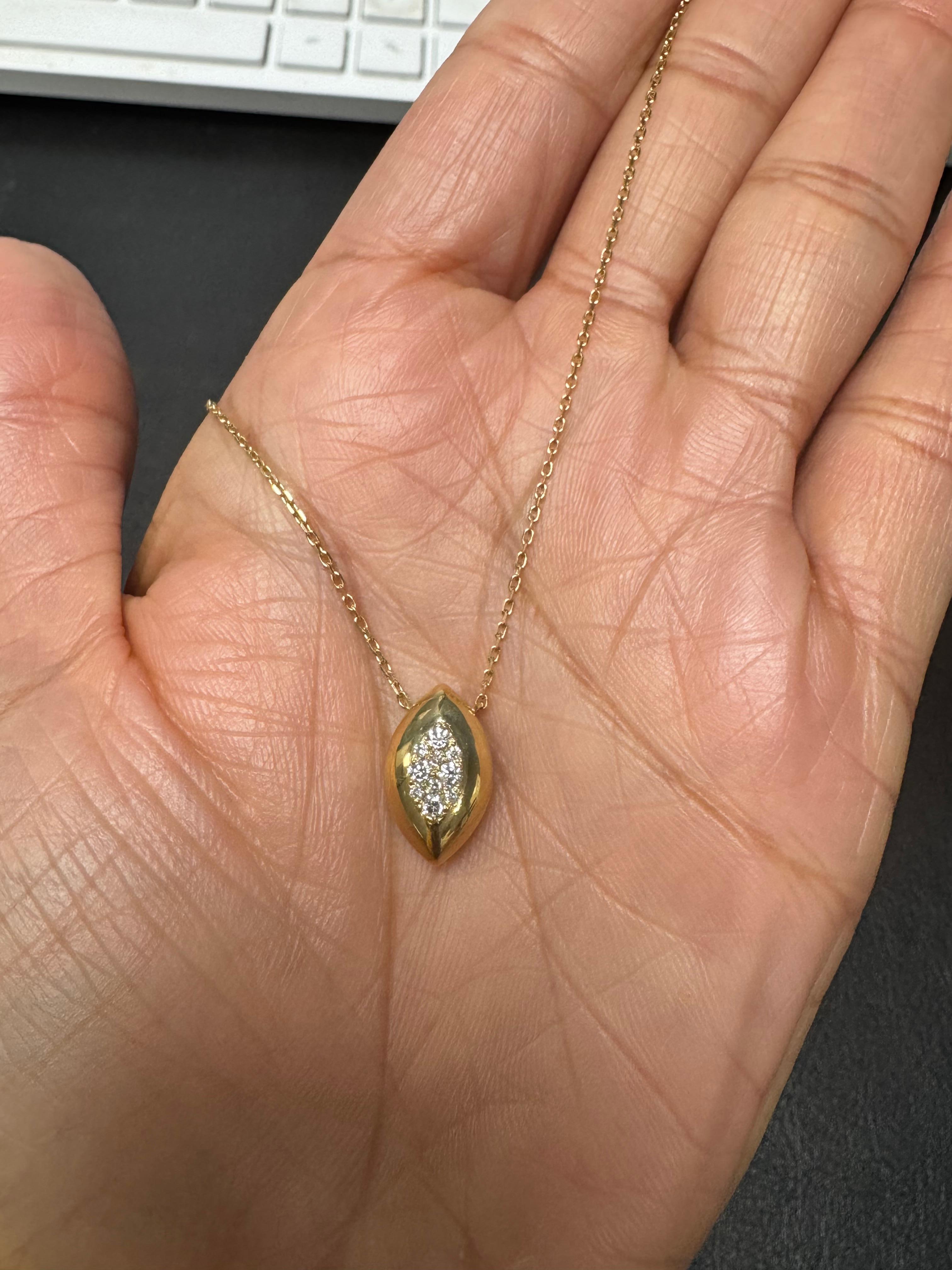 Diamond Chain Necklace 14 Karat Yellow Gold For Sale 4