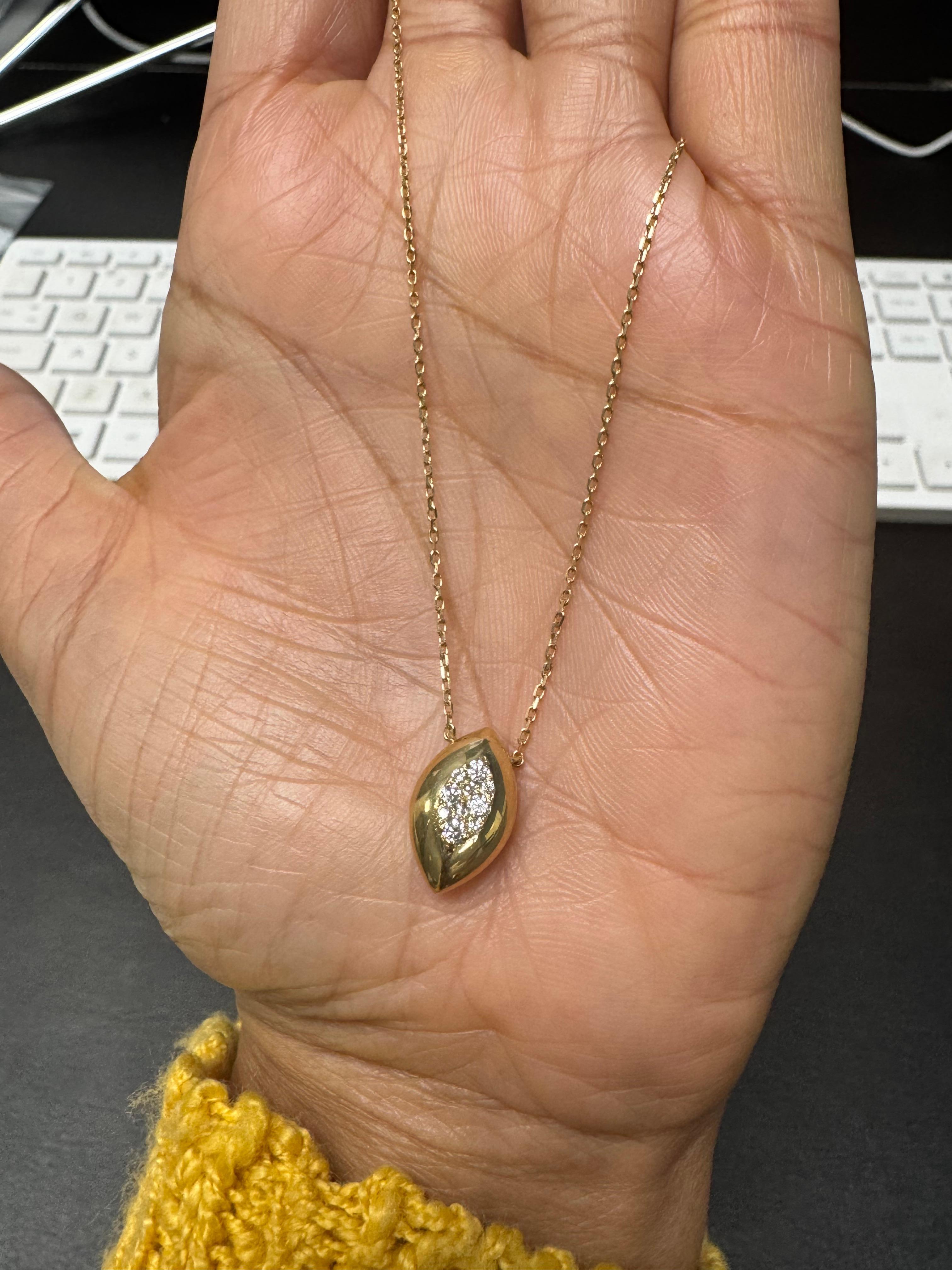 Diamond Chain Necklace 14 Karat Yellow Gold For Sale 2