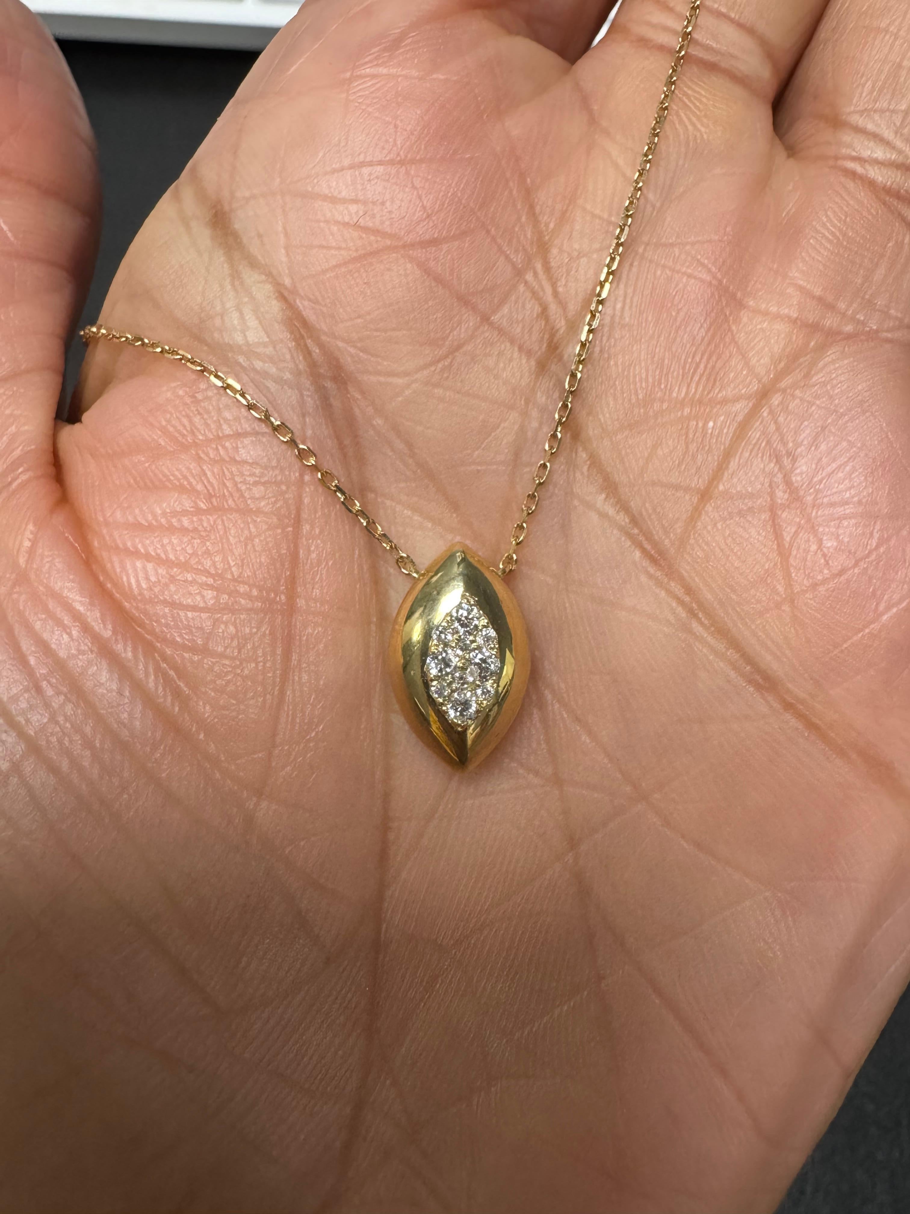 Diamond Chain Necklace 14 Karat Yellow Gold For Sale 3