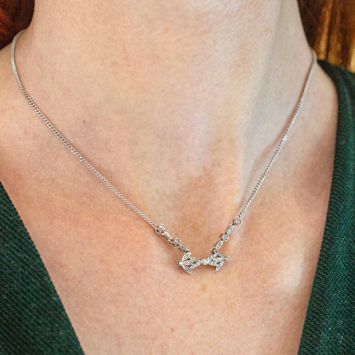 Art Nouveau Diamond Chain Necklace For Sale