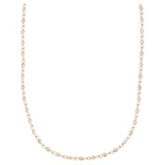 Diamond Chain Necklace in 14K Solid Yellow Gold
