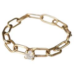 Diamond Chain Ring 14K Gold Stackable J Dauphin