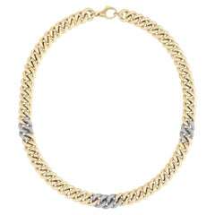 2,6 Karat Naturdiamant-Halskette mit Gliederkette aus 14-karätigem Gelbgold