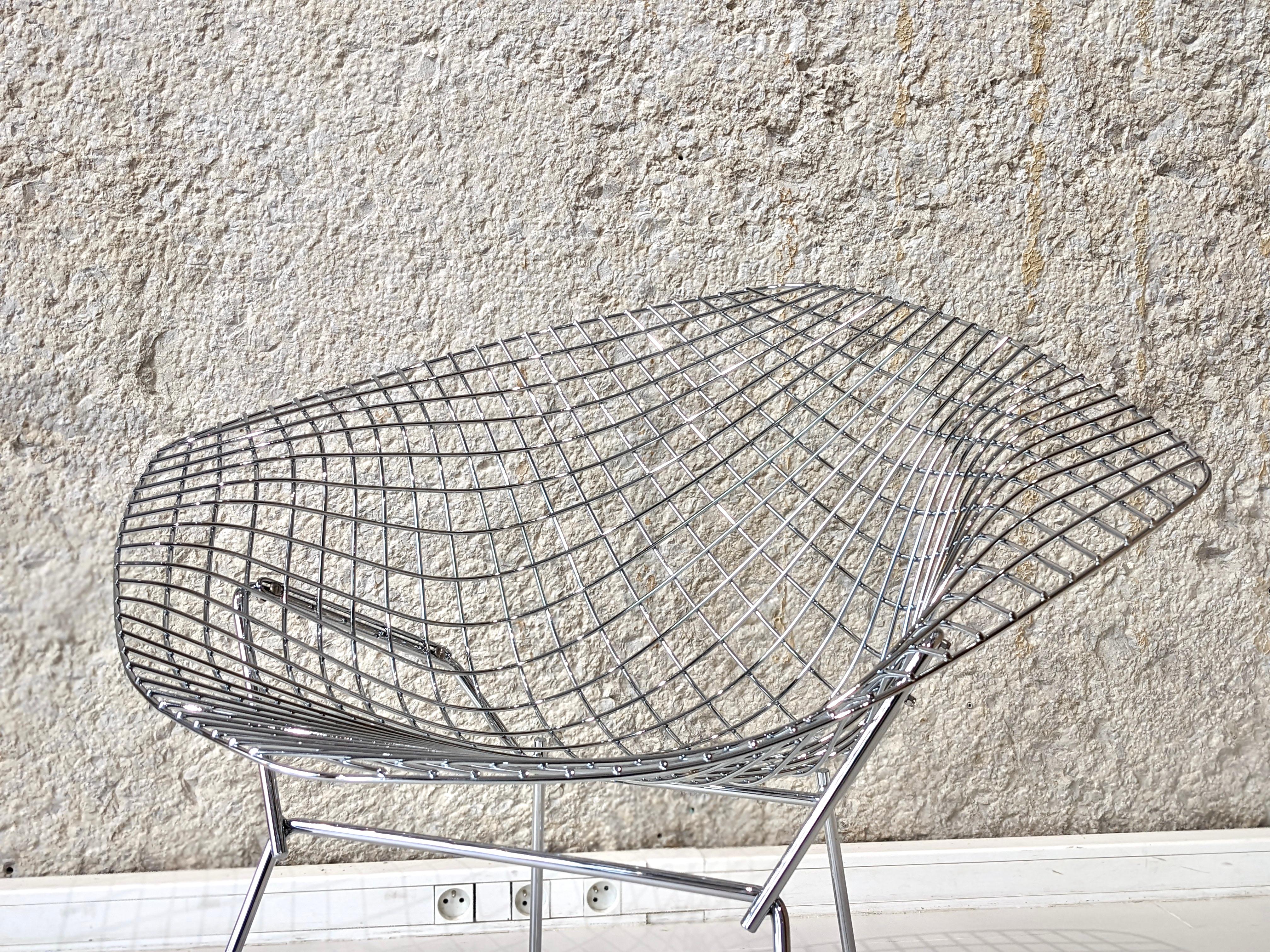Steel Diamond Chair by Harry Bertoia for Knoll