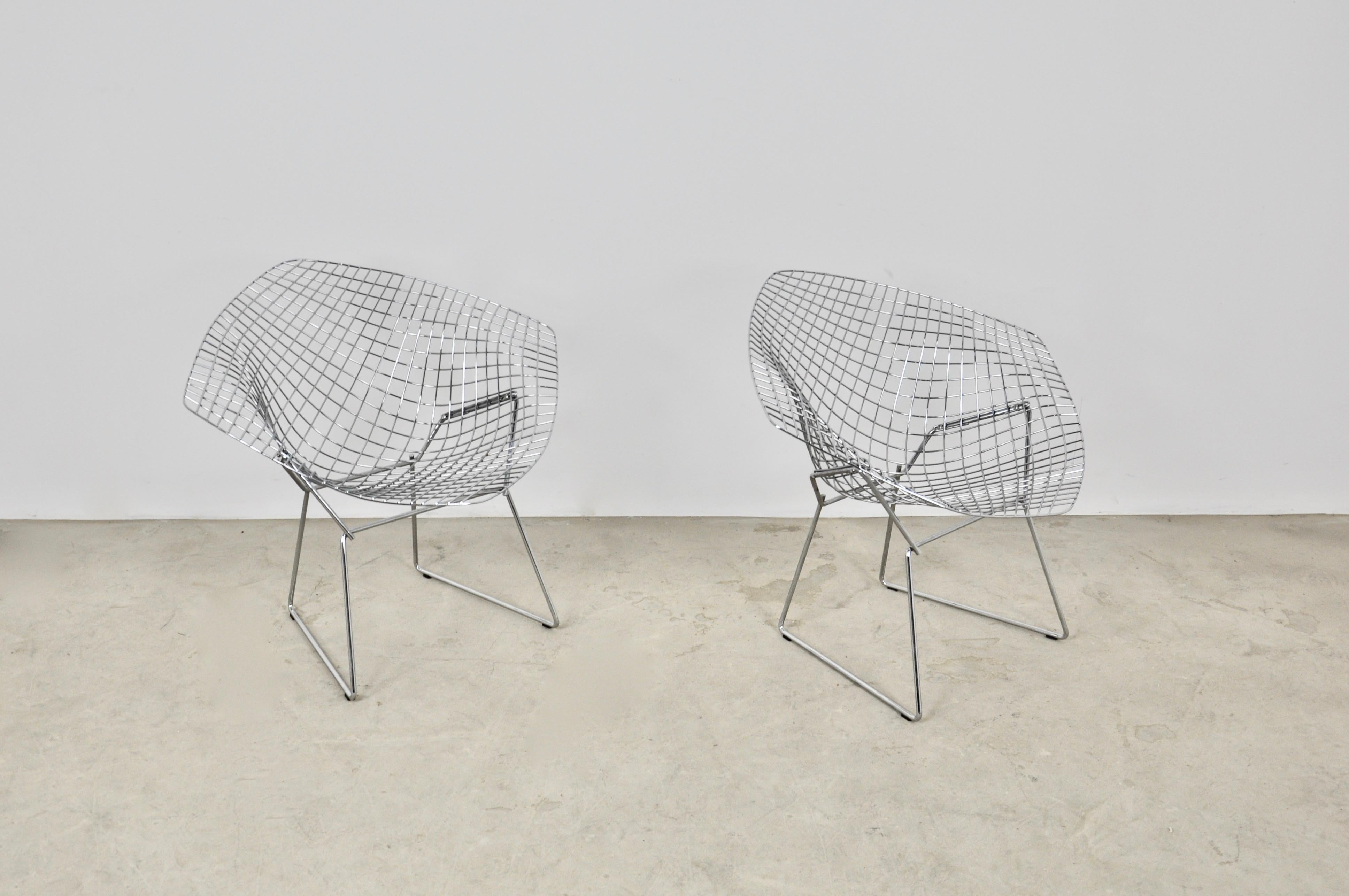 Mid-Century Modern Diamond Chairs by Harry Bertoia for Knoll, 1980s Set 2