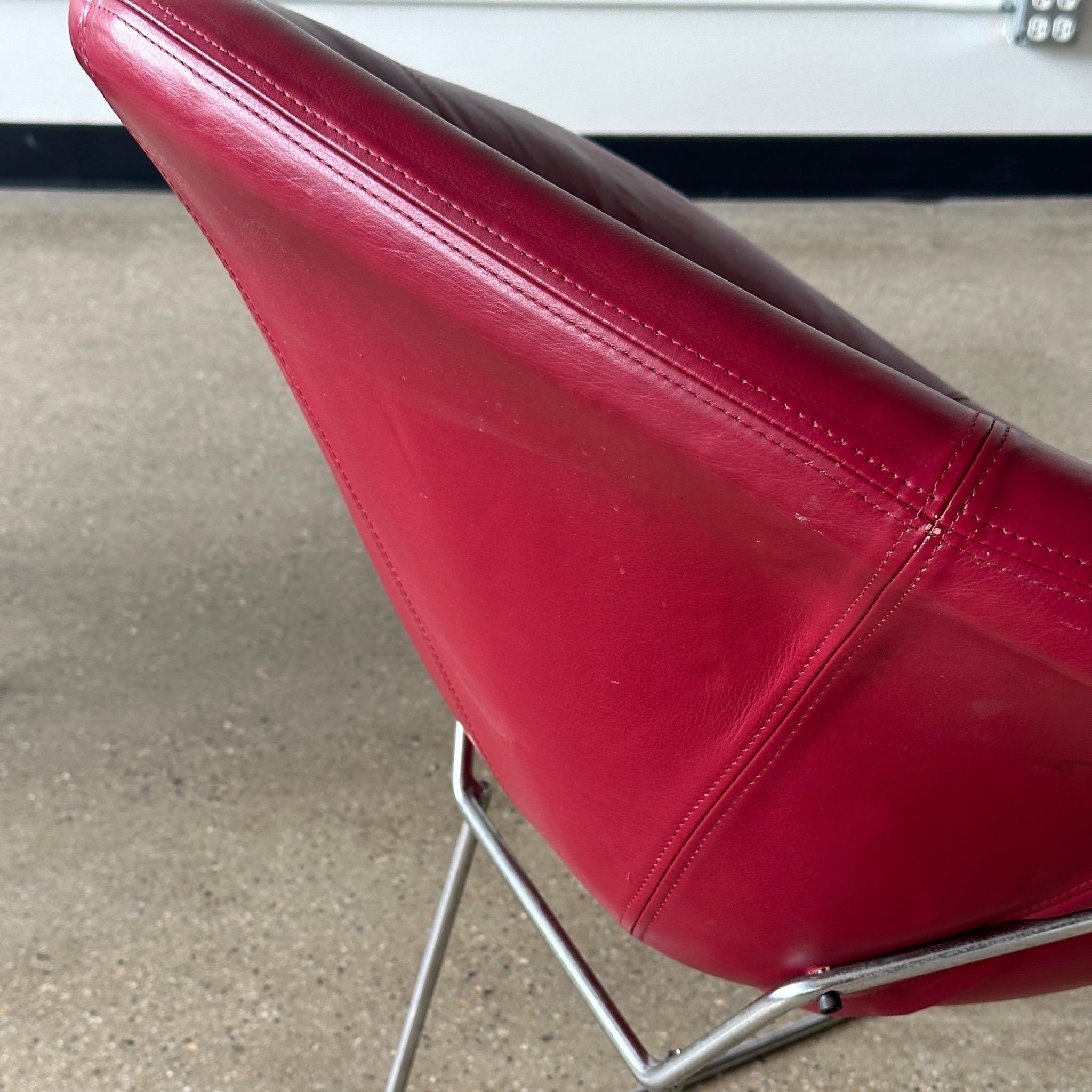 Diamond Chairs in Oxblood Leather by Eero Saarinen for Knoll 1