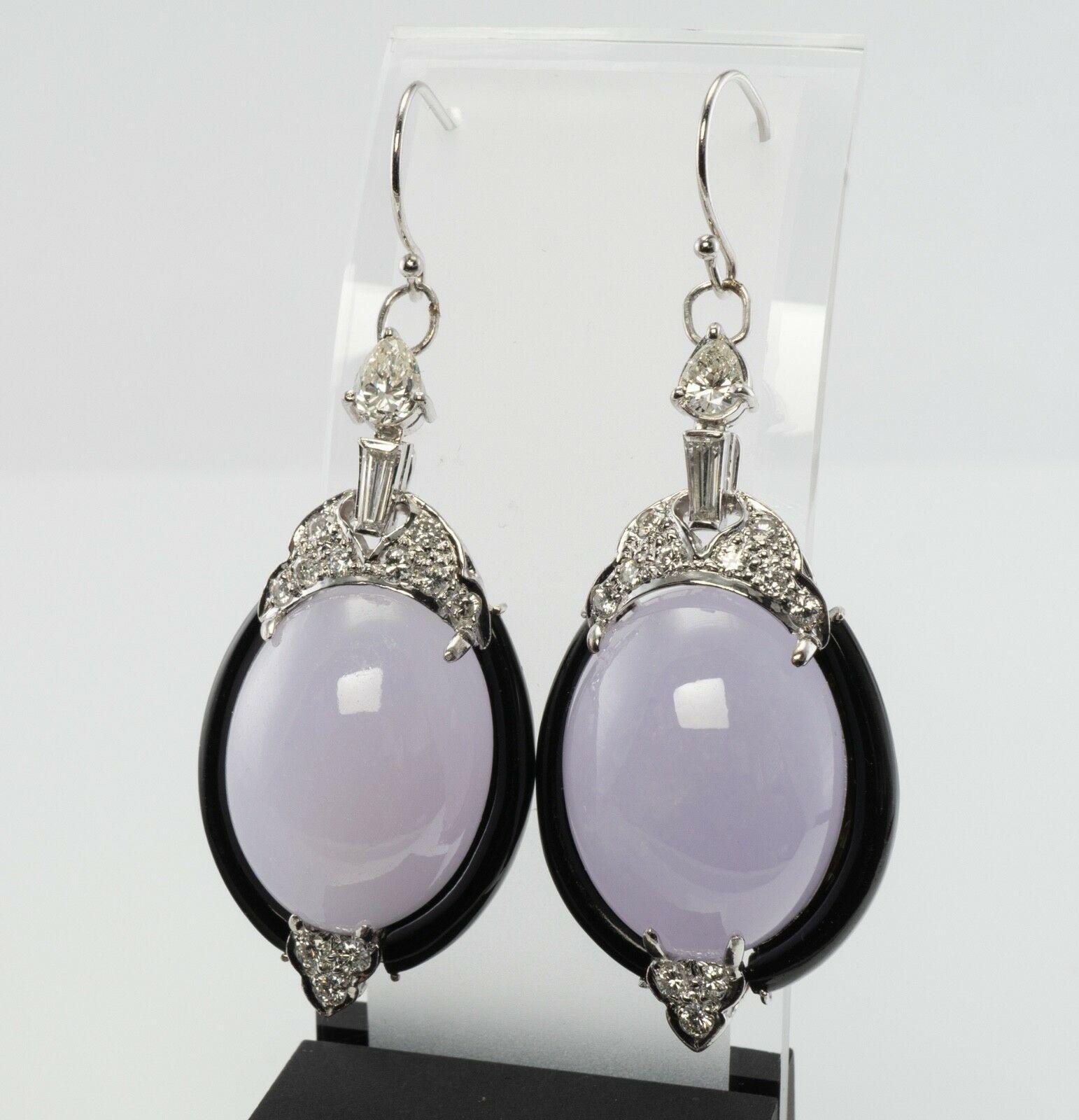 Pendientes Diamante Calcedonia Ónix Oro 14K Colgantes en venta 5