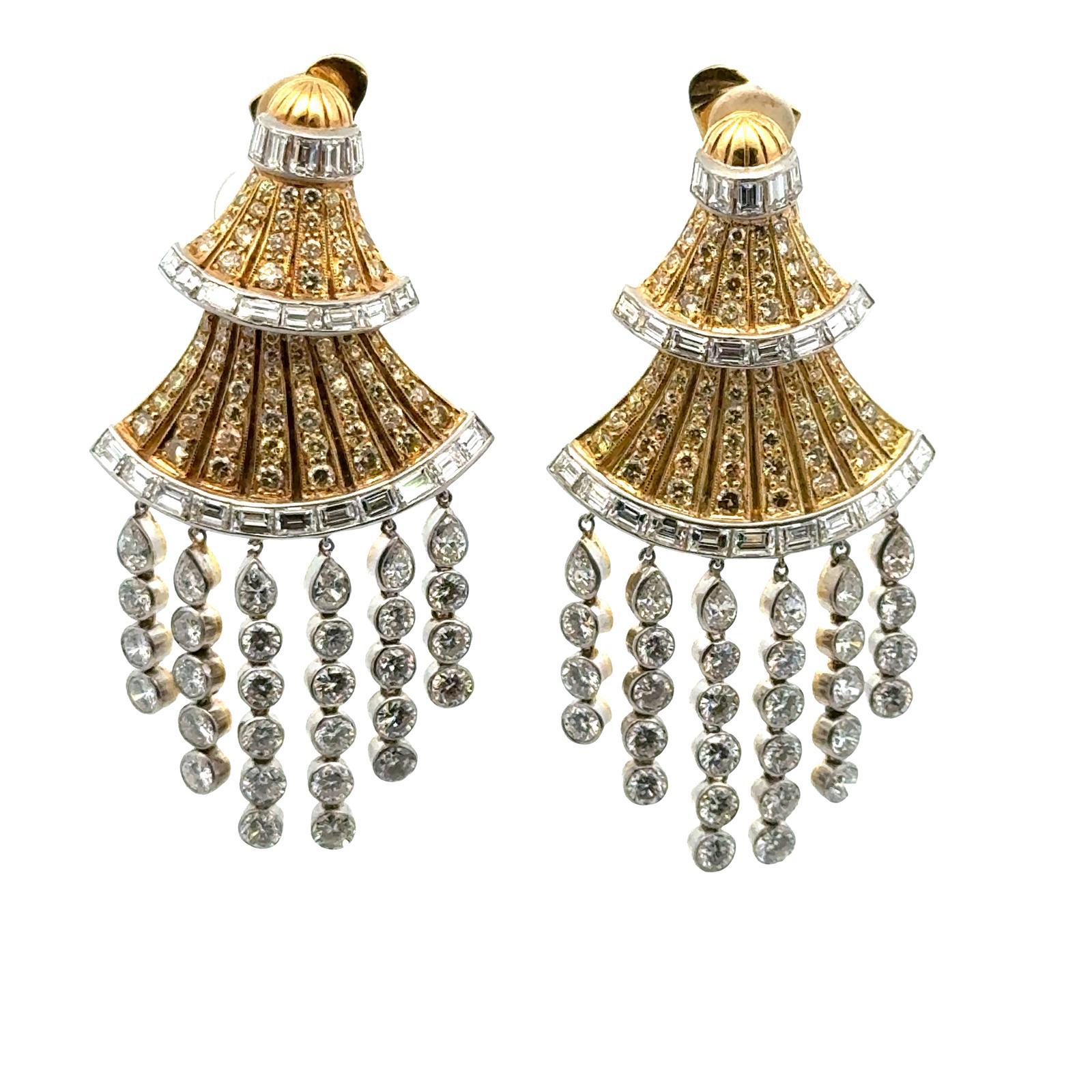 De las mujeres Pendientes colgantes de oro de 18 quilates en dos tonos S. Rudle en venta