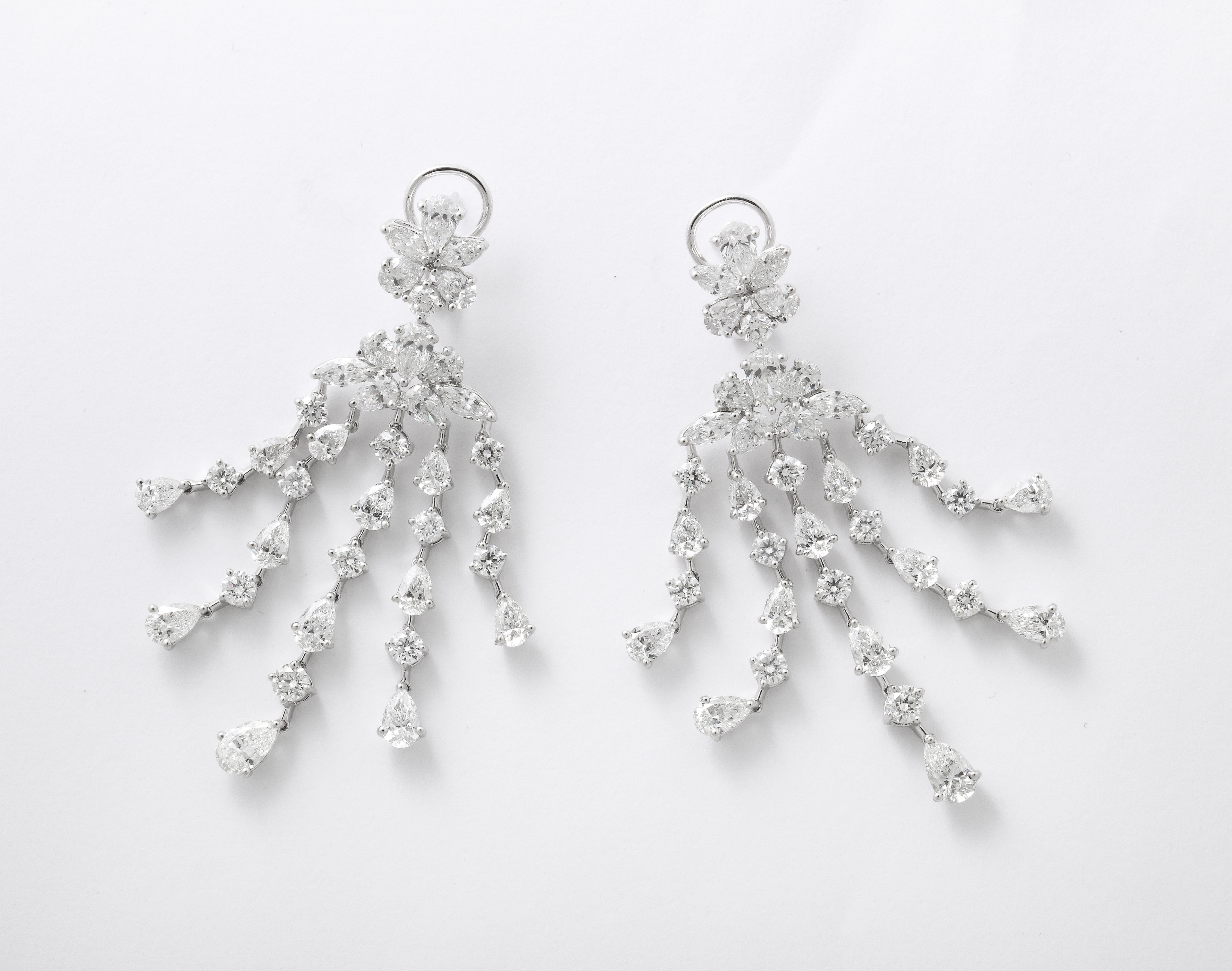 Women's Diamond Chandelier Dangle Earrings For Sale