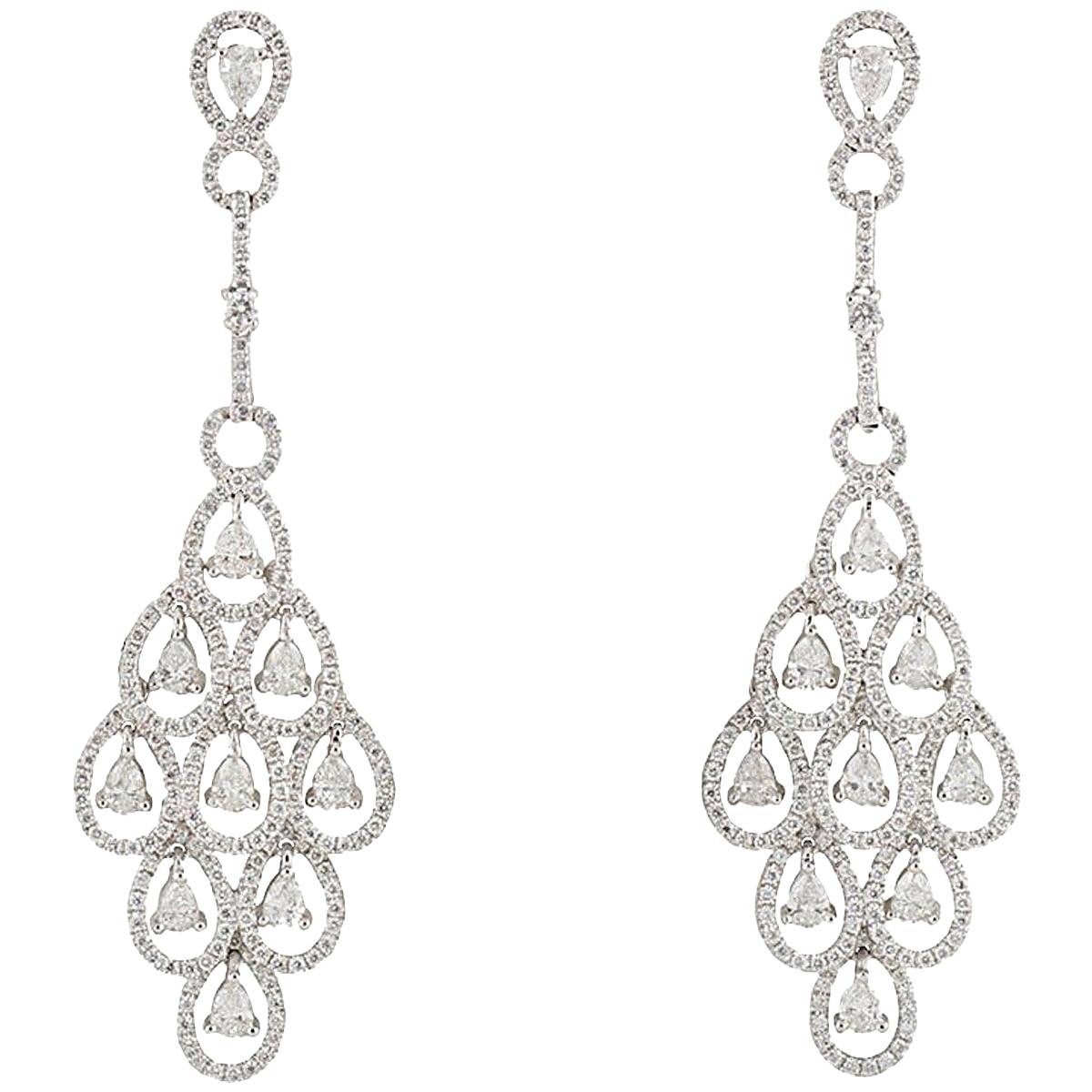 Fabulous Diamond Chandelier Earrings at 1stDibs