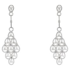 Boucles d'oreilles pendantes chandelier en diamant 7,30 carats