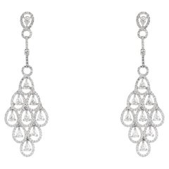 Diamond Chandelier Drop Earrings 7.30 Carats