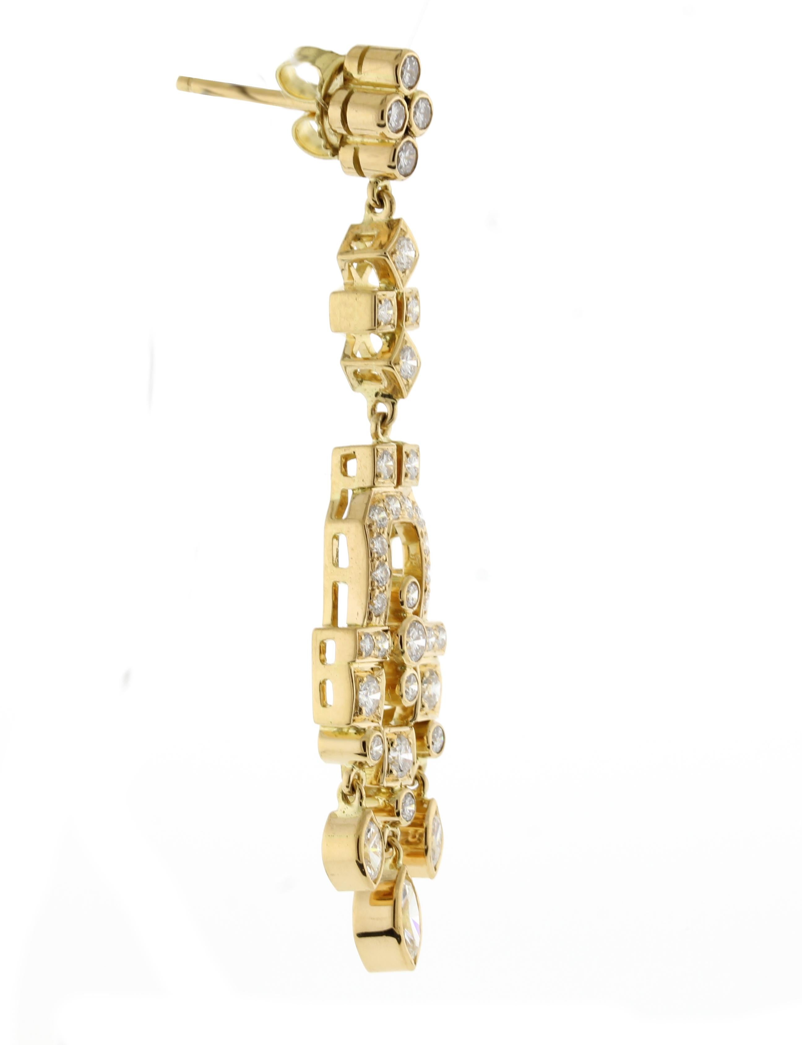 Diamond Chandelier Drop Earrings For Sale at 1stDibs