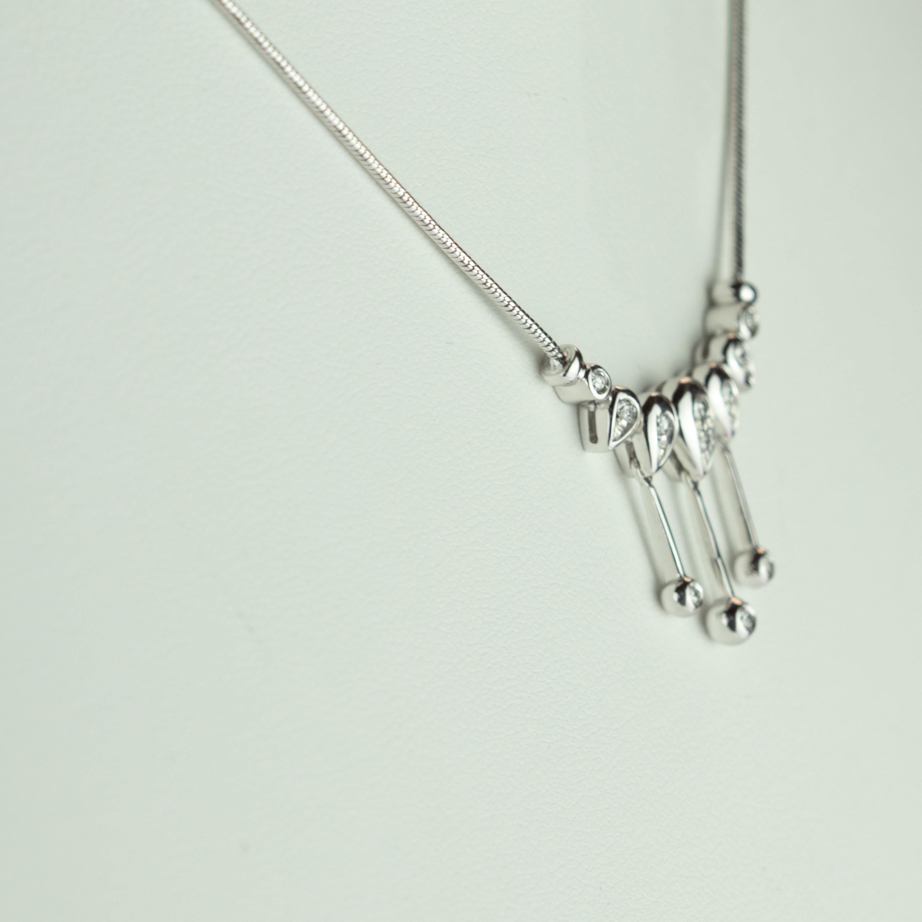 Medieval Diamond Chandelier Drops Tear Pendant 18 Karat Gold Chain Handmade Necklace