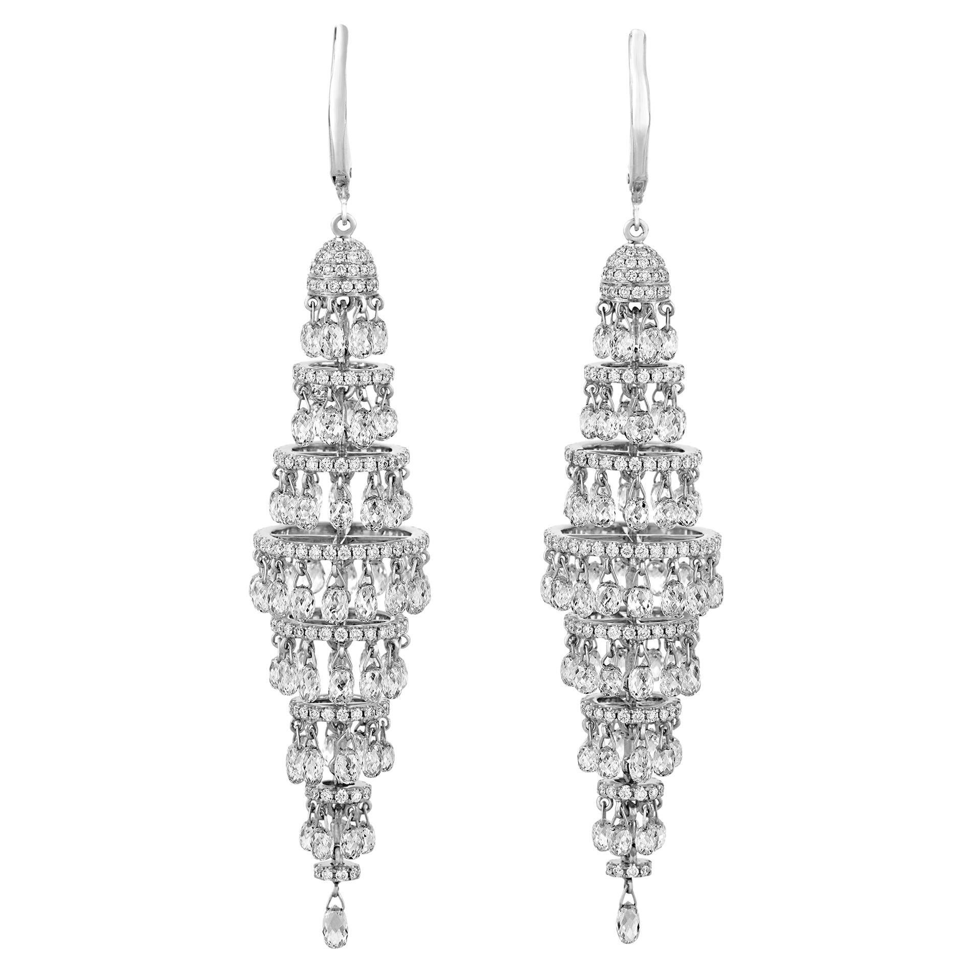 Diamond Chandelier Earrings, 19.83 Carats