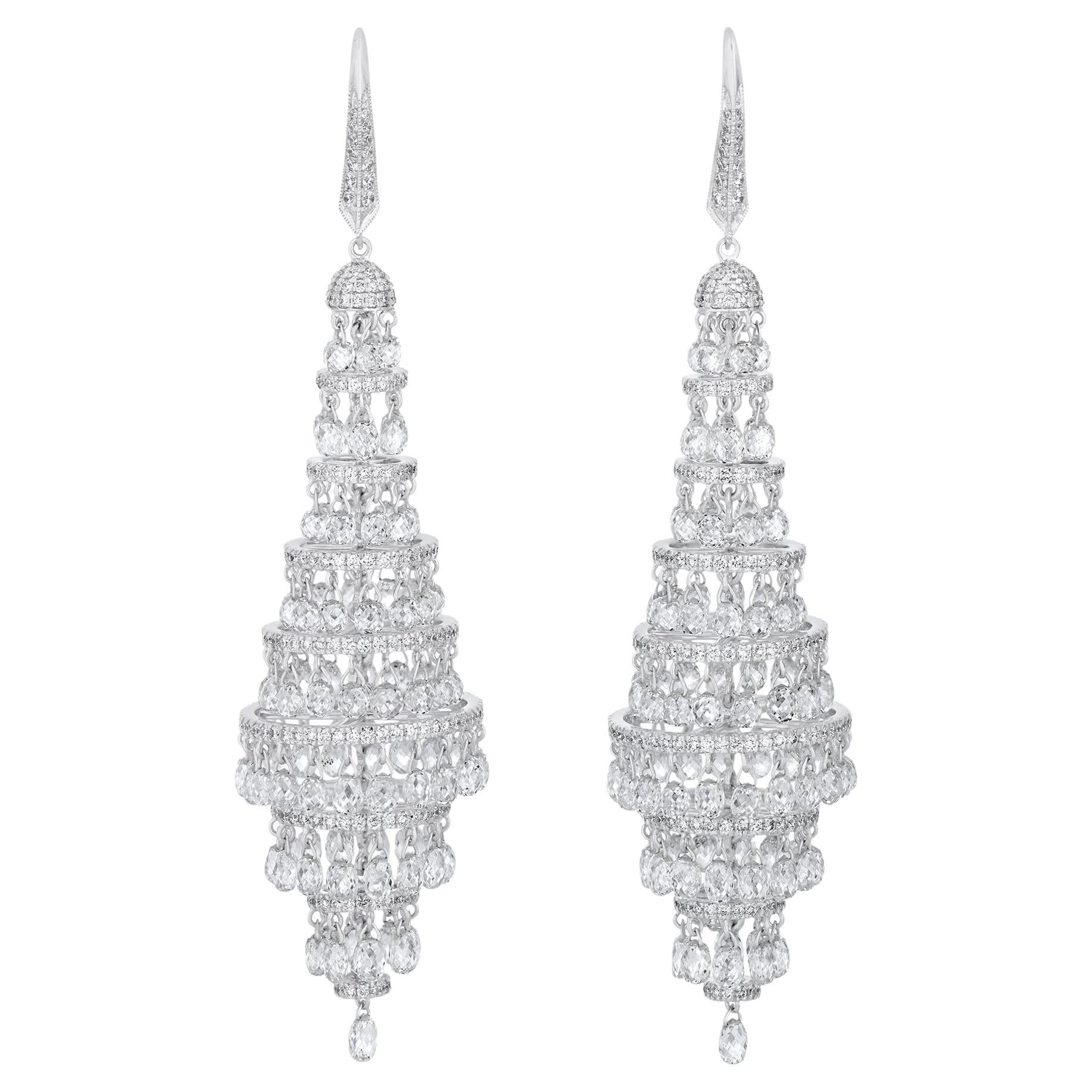 Diamond Chandelier Earrings, 25.72 Carats