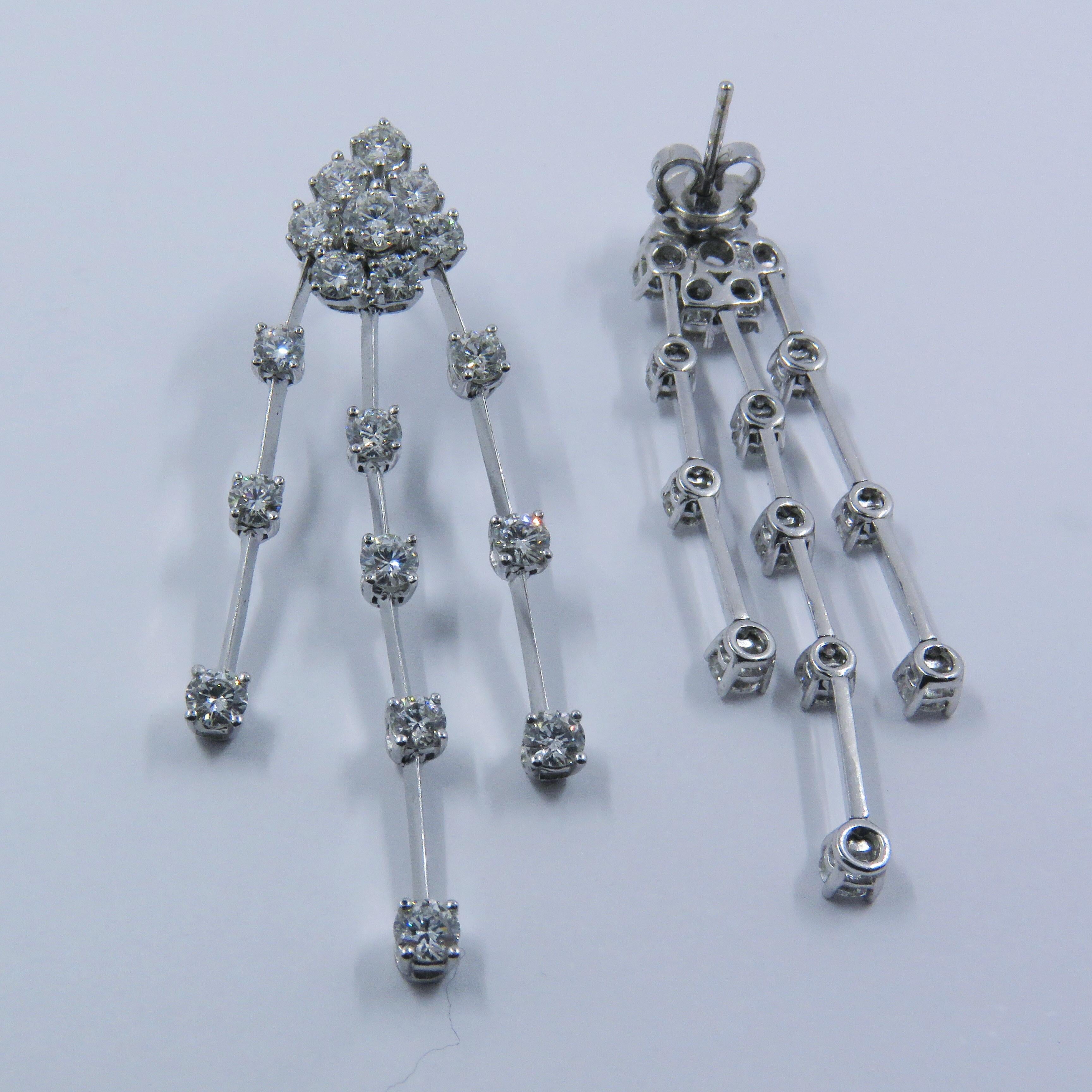 Art Deco Diamond Chandelier Earrings 37610001 For Sale