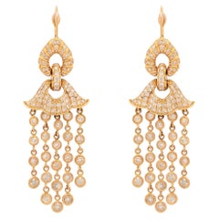 Pendientes Araña de Diamantes 3,8 Quilates Total Oro Rosa 14K