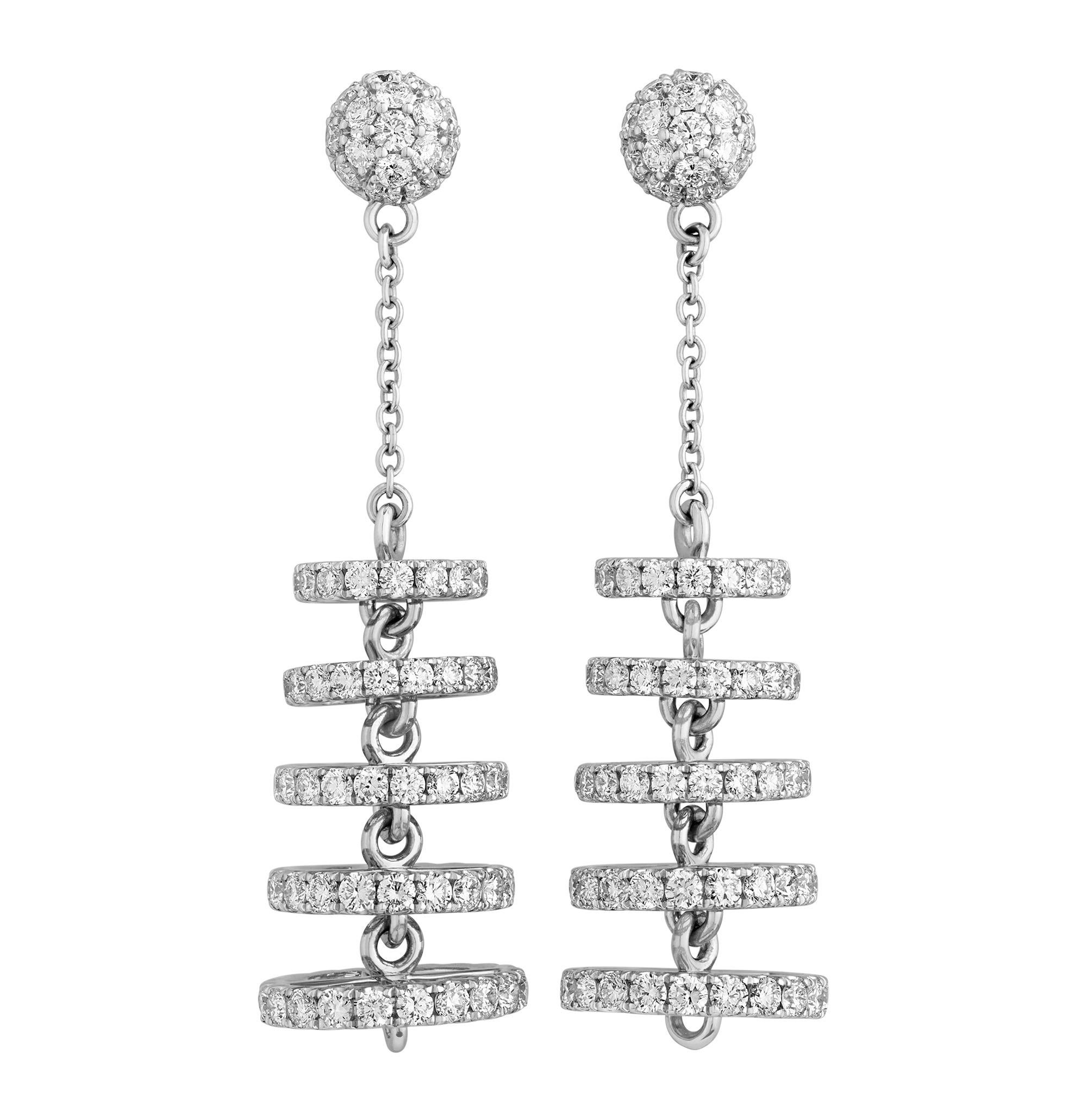Diamant-Kronleuchter-Ohrringe, 6,35 Karat (Moderne) im Angebot