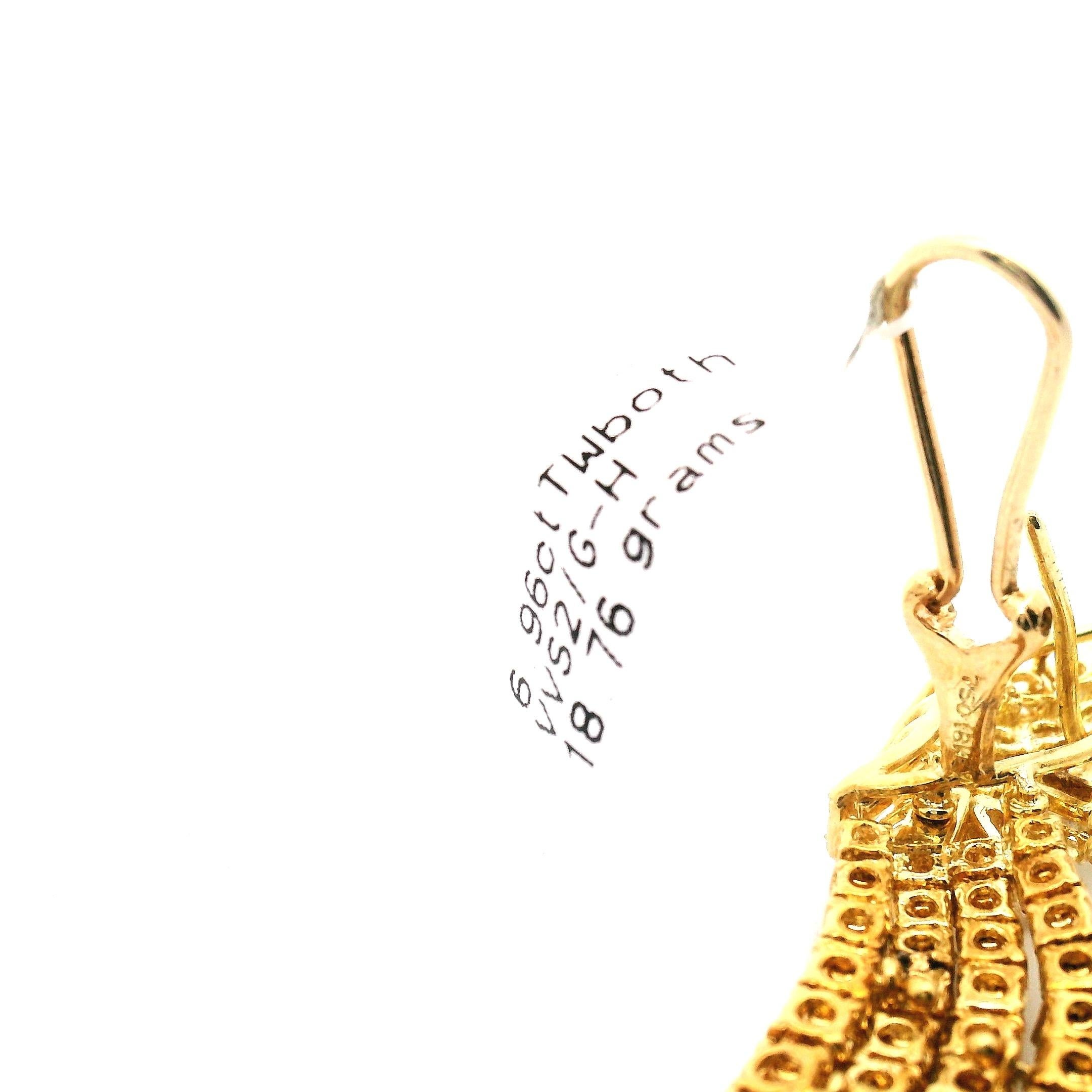 Boucles d'oreilles chandelier - Diamant en vente 5