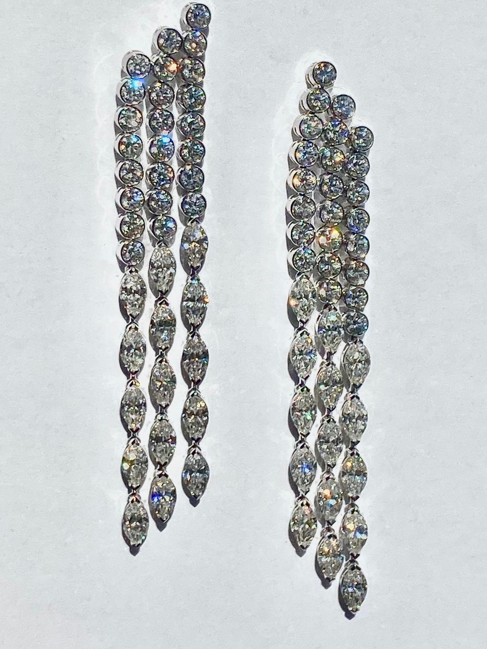 Contemporary Diamond Chandelier Earrings