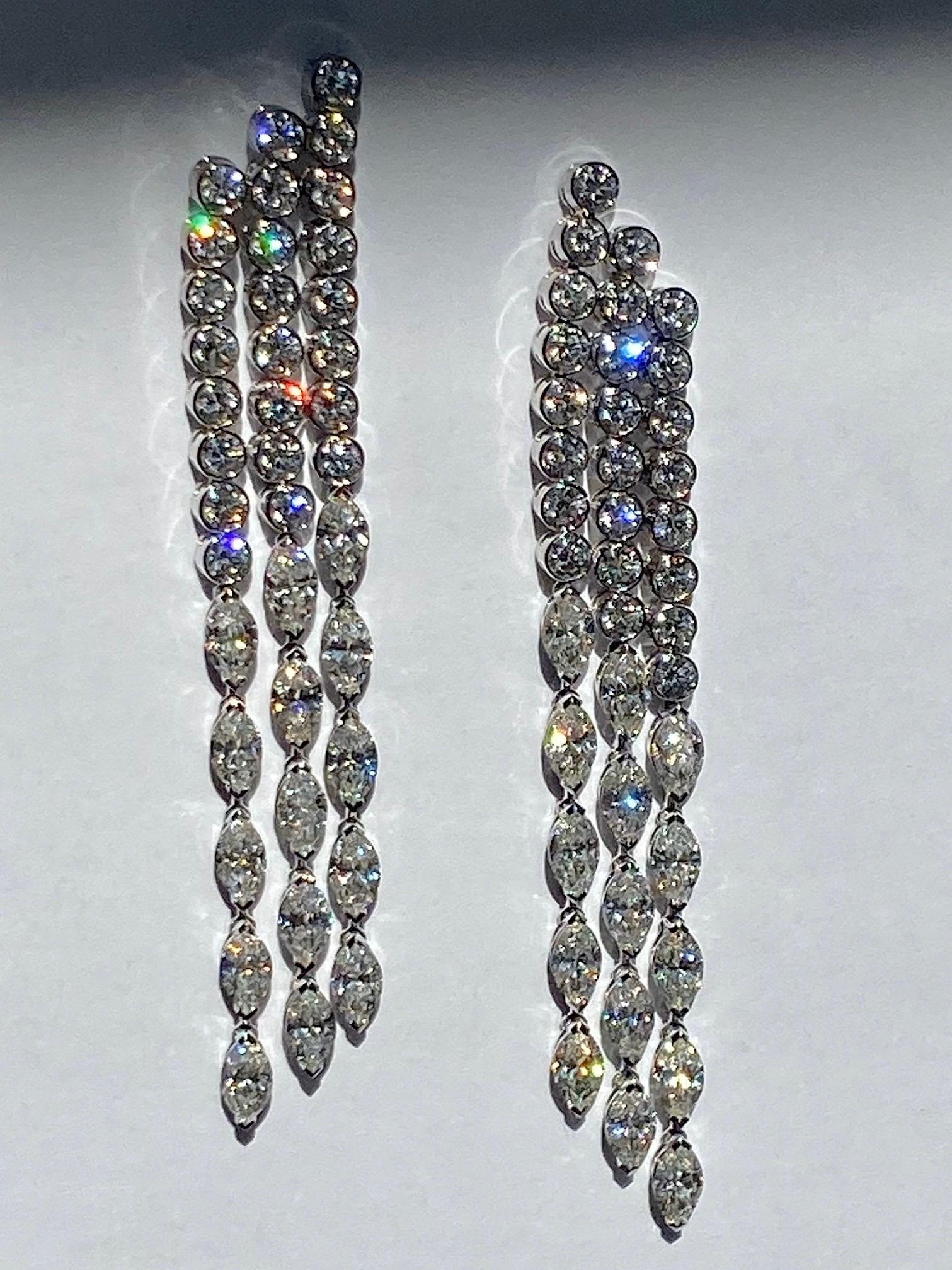 Marquise Cut Diamond Chandelier Earrings