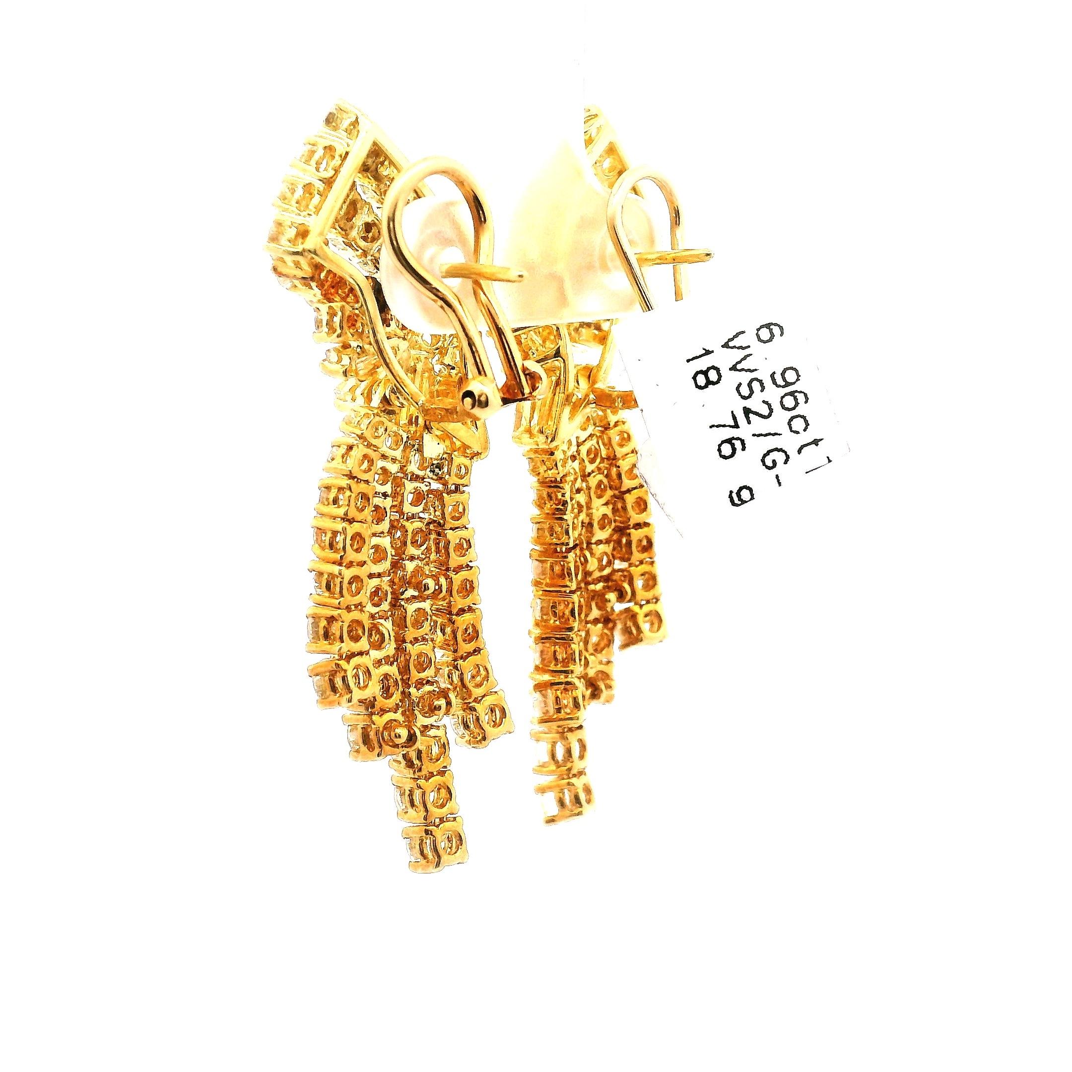 Boucles d'oreilles chandelier - Diamant Pour femmes en vente